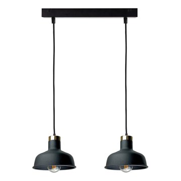 Lampadario a sospensione con filo HEBE 2xE27/60W/230V nero