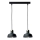 Lampadario a sospensione con filo HEBE 2xE27/60W/230V nero