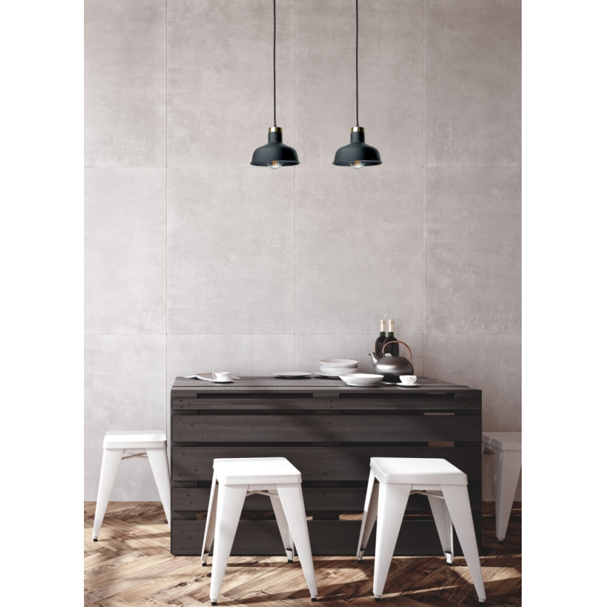 Lampadario a sospensione con filo HEBE 2xE27/60W/230V nero