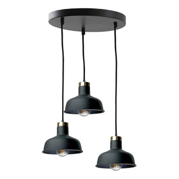 Lampadario a sospensione con filo HEBE 3xE27/60W/230V nero