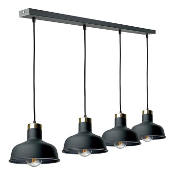 Lampadario a sospensione con filo HEBE 4xE27/60W/230V nero
