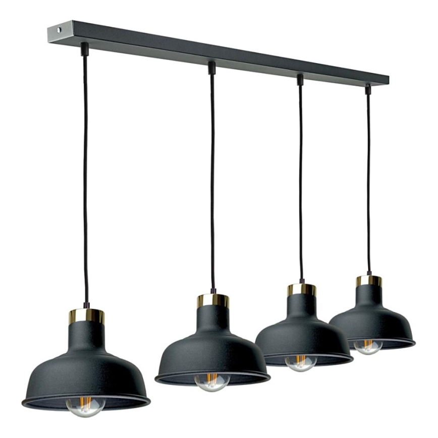 Lampadario a sospensione con filo HEBE 4xE27/60W/230V nero