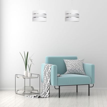 Lampadario a sospensione con filo HELEN 1xE27/15W/230V diametro 20 cm bianco