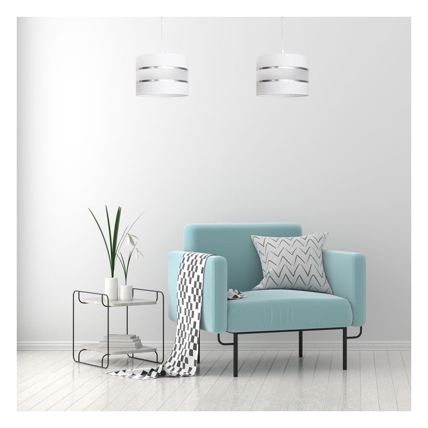 Lampadario a sospensione con filo HELEN 1xE27/15W/230V diametro 20 cm bianco