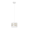 Lampadario a sospensione con filo HELEN 1xE27/15W/230V diametro 20 cm bianco/oro