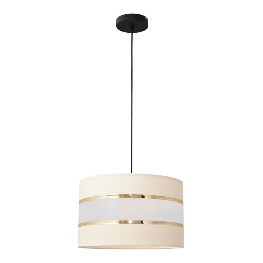 Lampadario a sospensione con filo HELEN 1xE27/15W/230V diametro 20 cm color crema/nero/oro