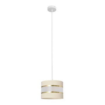 Lampadario a sospensione con filo HELEN 1xE27/15W/230V diametro 20 cm color crema/oro