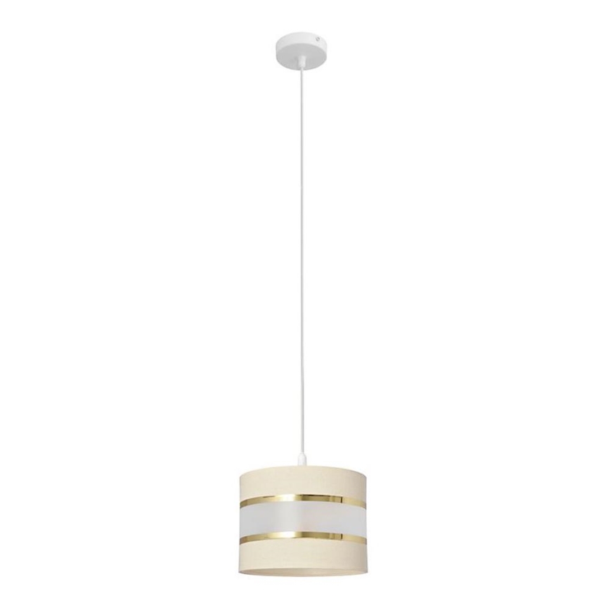Lampadario a sospensione con filo HELEN 1xE27/15W/230V diametro 20 cm color crema/oro