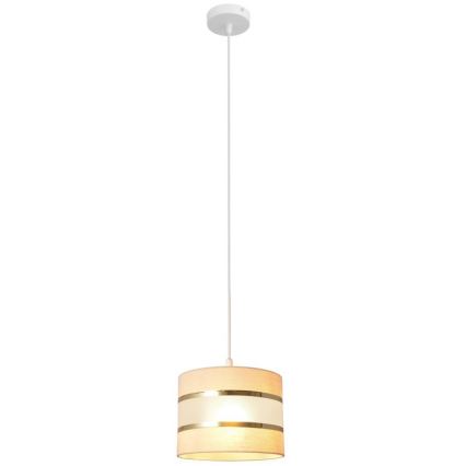 Lampadario a sospensione con filo HELEN 1xE27/15W/230V diametro 20 cm color crema/oro