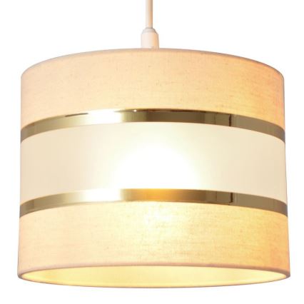 Lampadario a sospensione con filo HELEN 1xE27/15W/230V diametro 20 cm color crema/oro