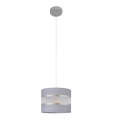 Lampadario a sospensione con filo HELEN 1xE27/15W/230V diametro 20 cm grigio/argento