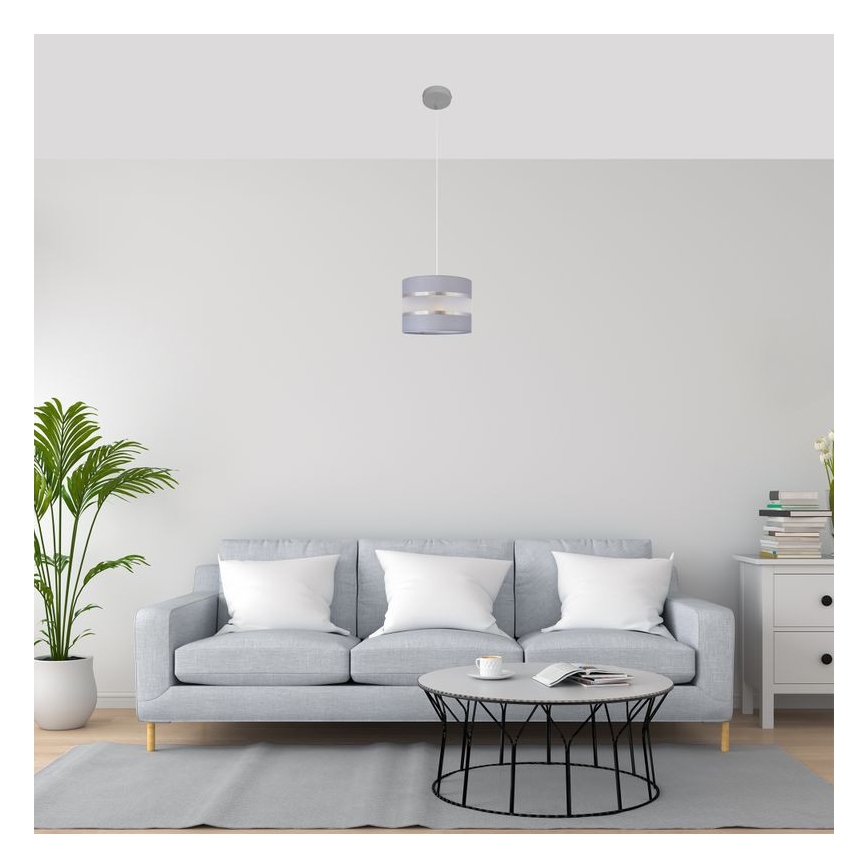 Lampadario a sospensione con filo HELEN 1xE27/15W/230V diametro 20 cm grigio/argento