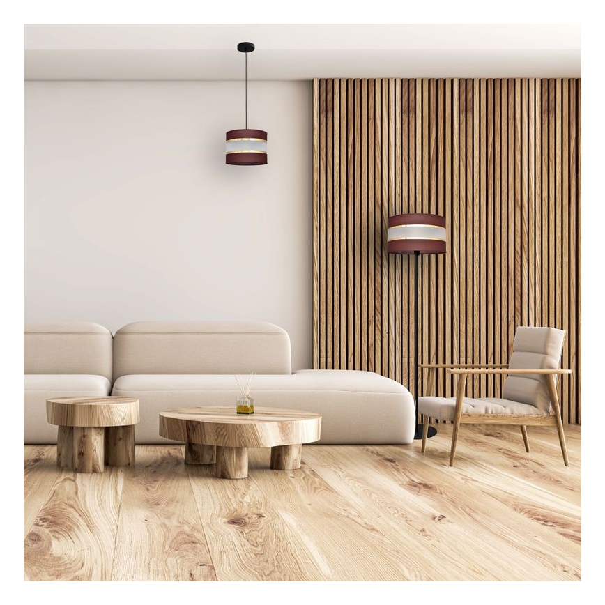 Lampadario a sospensione con filo HELEN 1xE27/15W/230V diametro 20 cm marrone/nero/oro