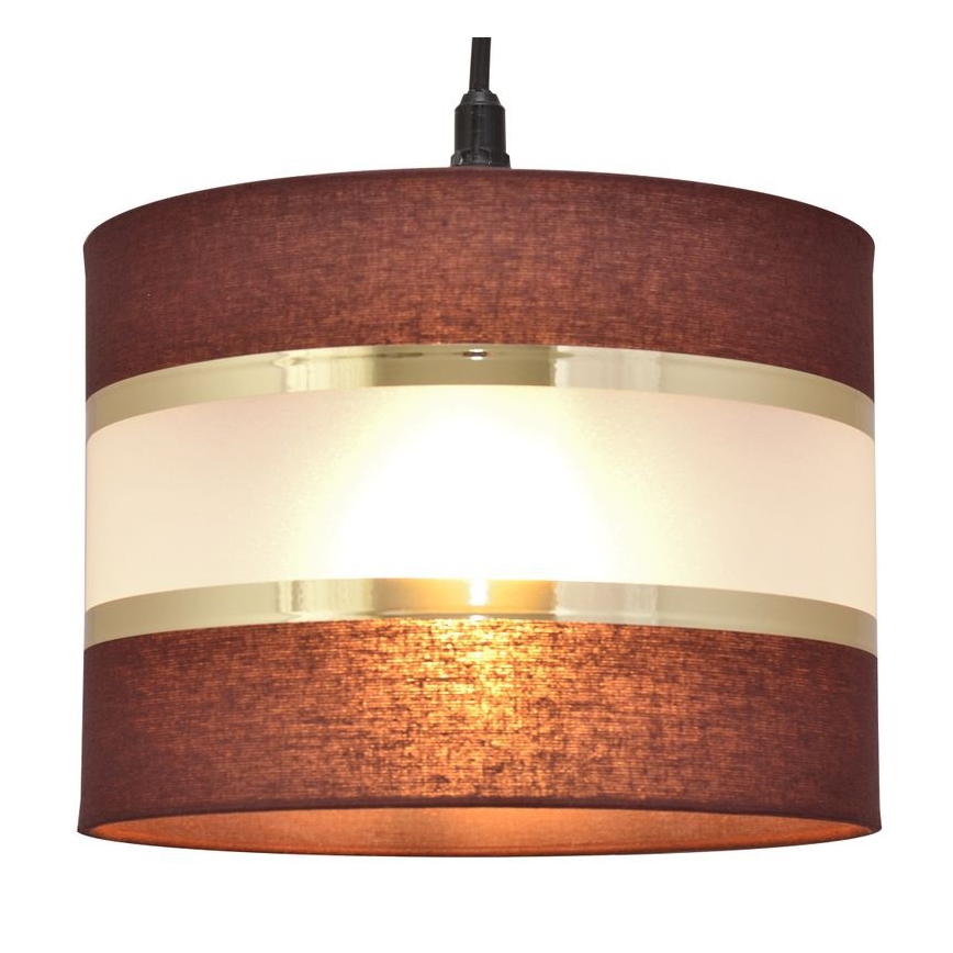 Lampadario a sospensione con filo HELEN 1xE27/15W/230V diametro 20 cm marrone/nero/oro