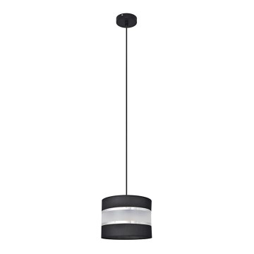 Lampadario a sospensione con filo HELEN 1xE27/15W/230V diametro 20 cm nero/argento