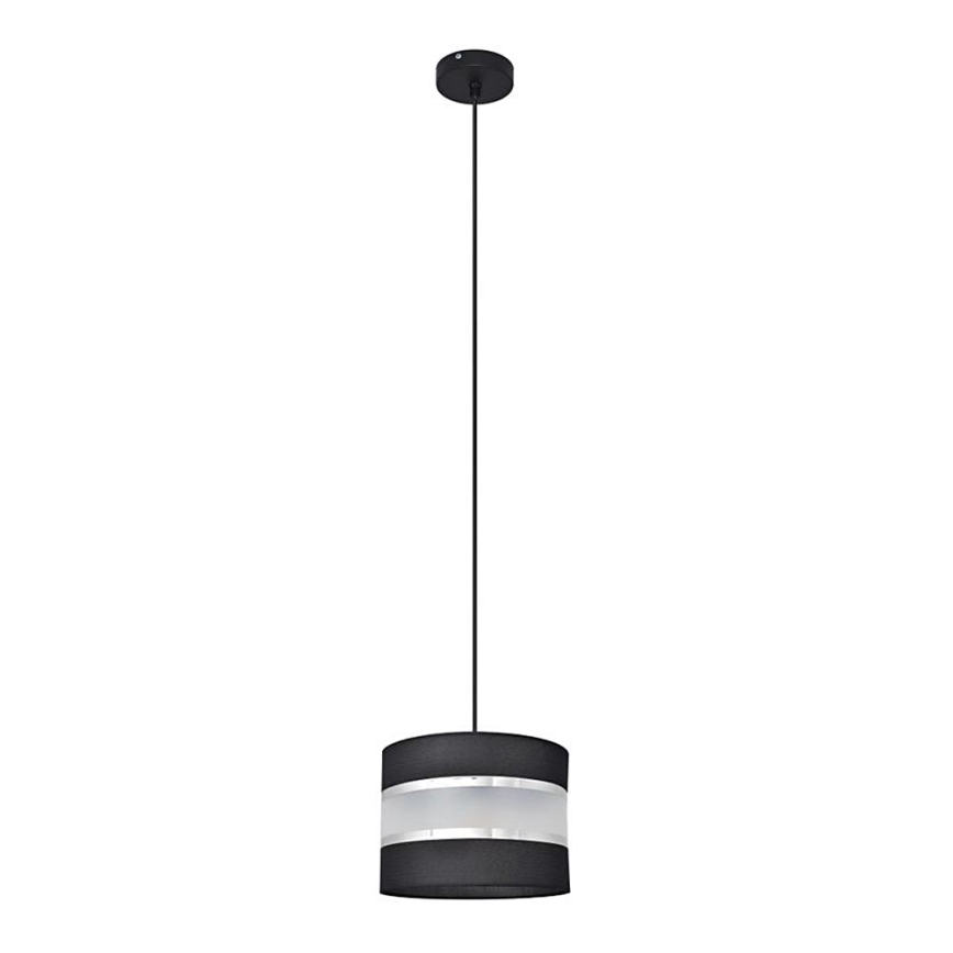 Lampadario a sospensione con filo HELEN 1xE27/15W/230V diametro 20 cm nero/argento