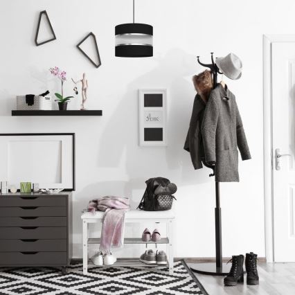 Lampadario a sospensione con filo HELEN 1xE27/15W/230V diametro 20 cm nero/argento