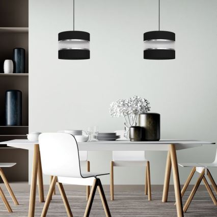 Lampadario a sospensione con filo HELEN 1xE27/15W/230V diametro 20 cm nero/argento