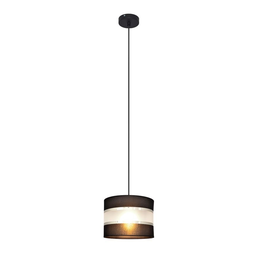Lampadario a sospensione con filo HELEN 1xE27/15W/230V diametro 20 cm nero/argento