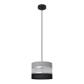 Lampadario a sospensione con filo HELEN 1xE27/15W/230V diametro 20 cm nero/grigio/argento