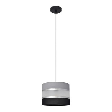 Lampadario a sospensione con filo HELEN 1xE27/15W/230V diametro 20 cm nero/grigio/argento