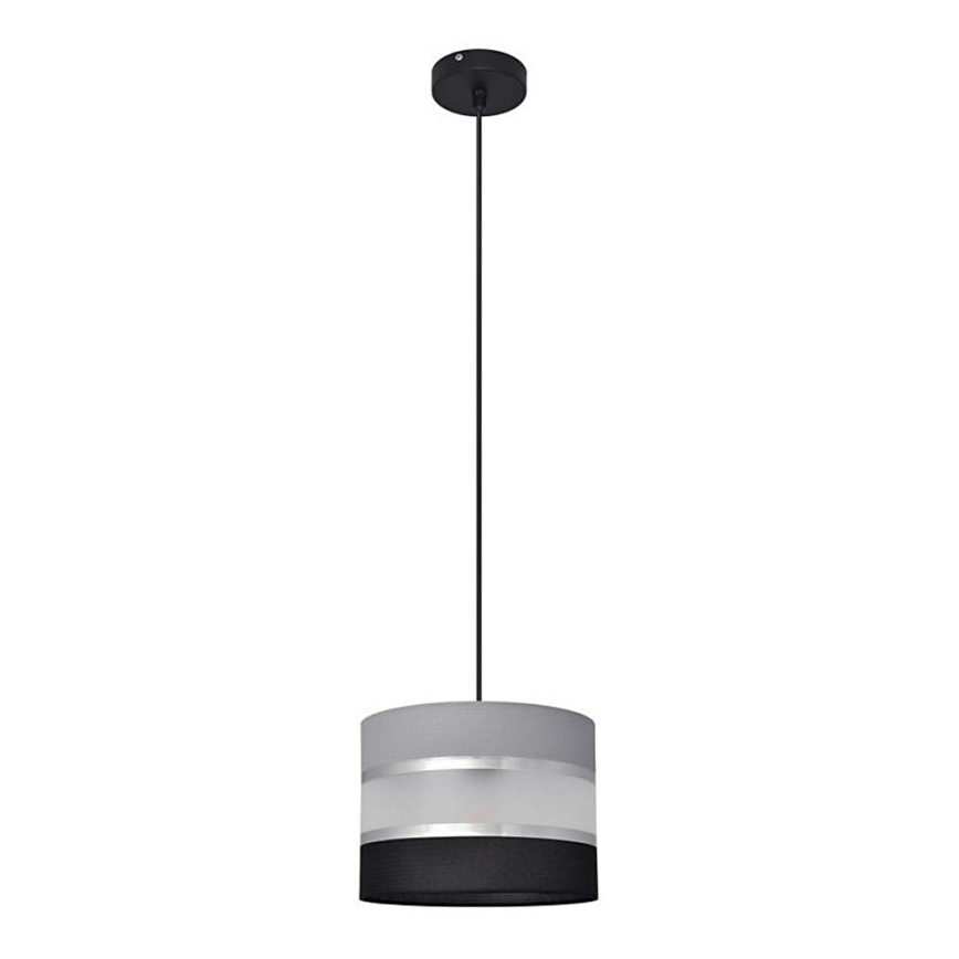 Lampadario a sospensione con filo HELEN 1xE27/15W/230V diametro 20 cm nero/grigio/argento