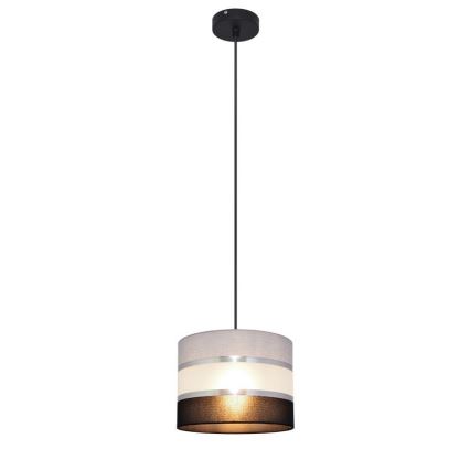 Lampadario a sospensione con filo HELEN 1xE27/15W/230V diametro 20 cm nero/grigio/argento