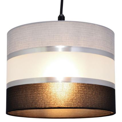 Lampadario a sospensione con filo HELEN 1xE27/15W/230V diametro 20 cm nero/grigio/argento