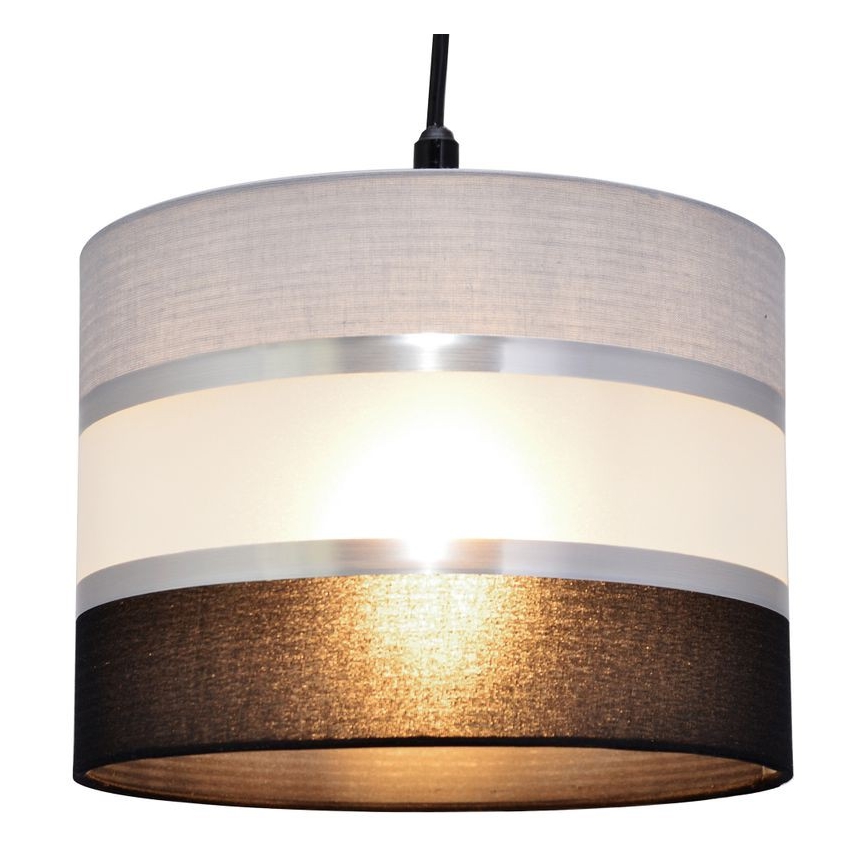 Lampadario a sospensione con filo HELEN 1xE27/15W/230V diametro 20 cm nero/grigio/argento
