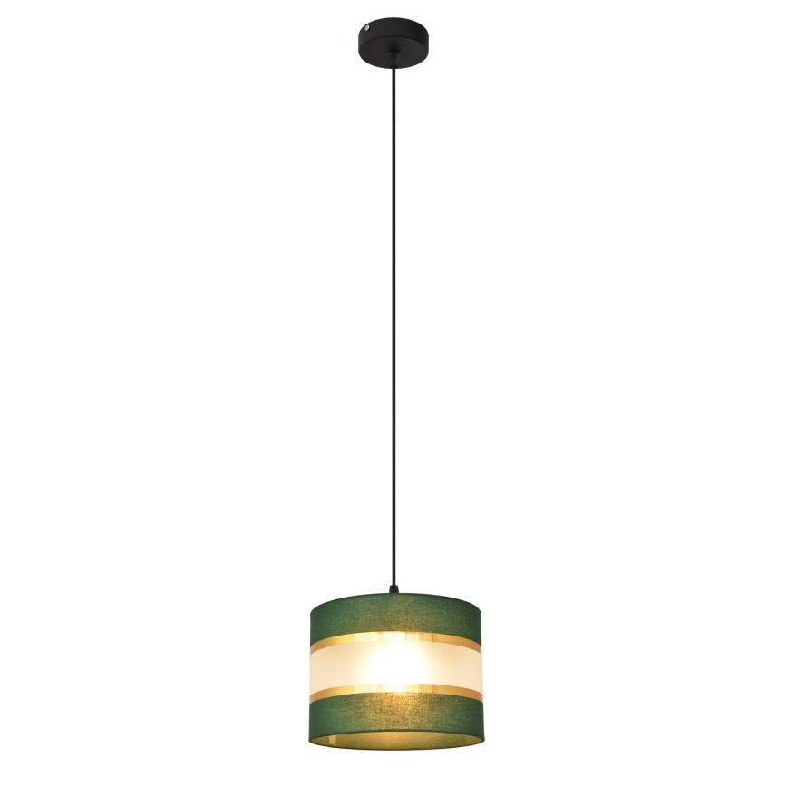 Lampadario a sospensione con filo HELEN 1xE27/15W/230V diametro 20 cm verde/oro
