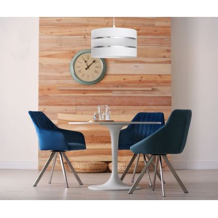 Lampadario a sospensione con filo HELEN 1xE27/15W/230V diametro 35 cm bianco