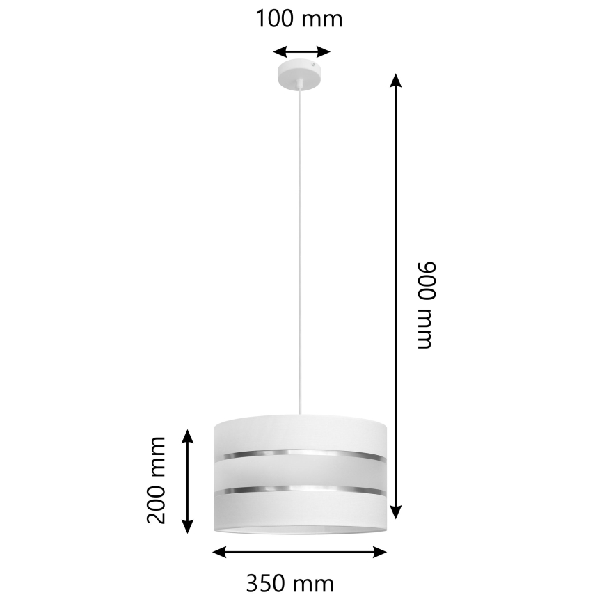 Lampadario a sospensione con filo HELEN 1xE27/15W/230V diametro 35 cm bianco