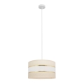 Lampadario a sospensione con filo HELEN 1xE27/15W/230V diametro 35 cm color crema/oro