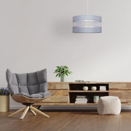 Lampadario a sospensione con filo HELEN 1xE27/15W/230V diametro 35 cm grigio/argento