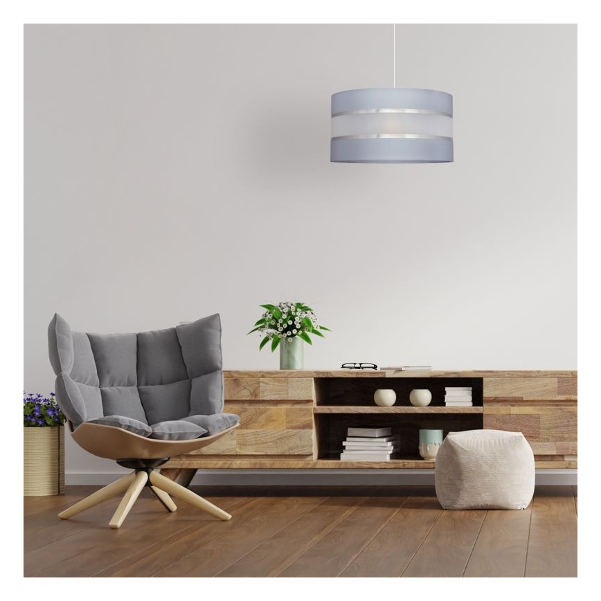 Lampadario a sospensione con filo HELEN 1xE27/15W/230V diametro 35 cm grigio/argento
