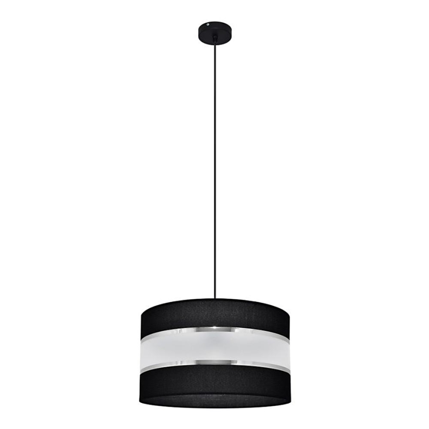 Lampadario a sospensione con filo HELEN 1xE27/15W/230V diametro 35 cm nero/argento