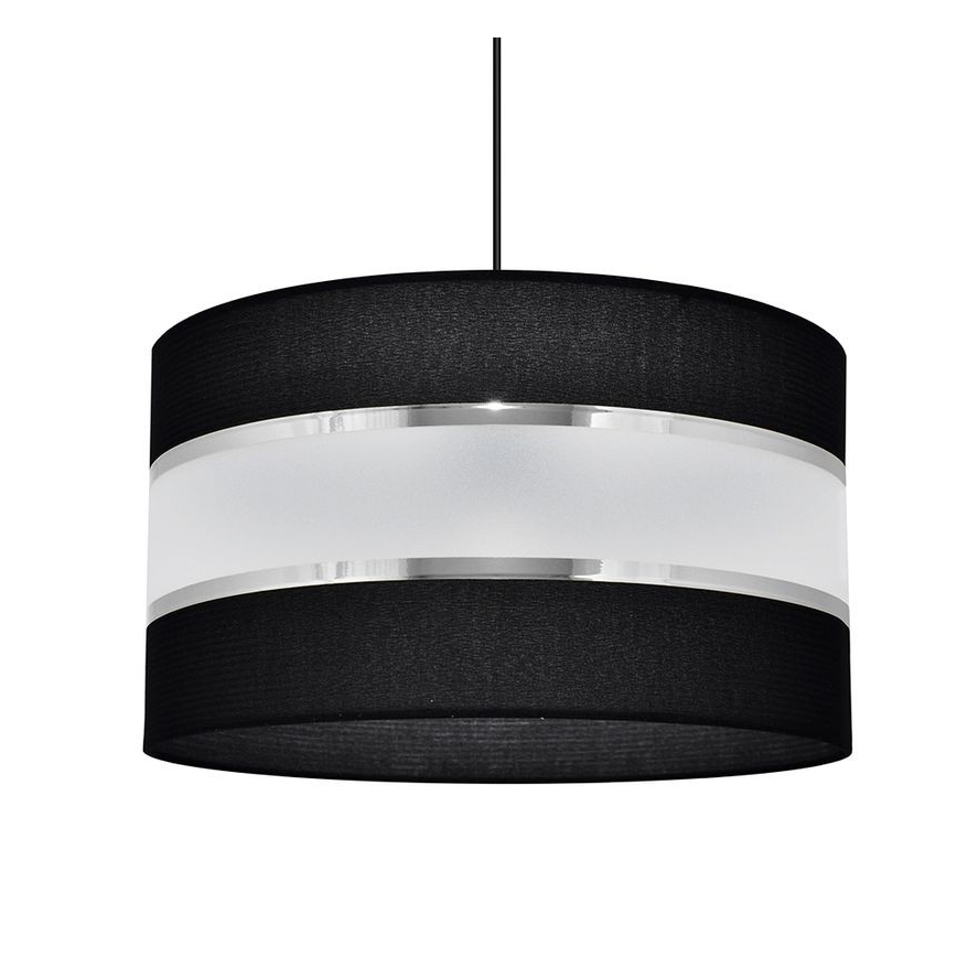 Lampadario a sospensione con filo HELEN 1xE27/15W/230V diametro 35 cm nero/argento