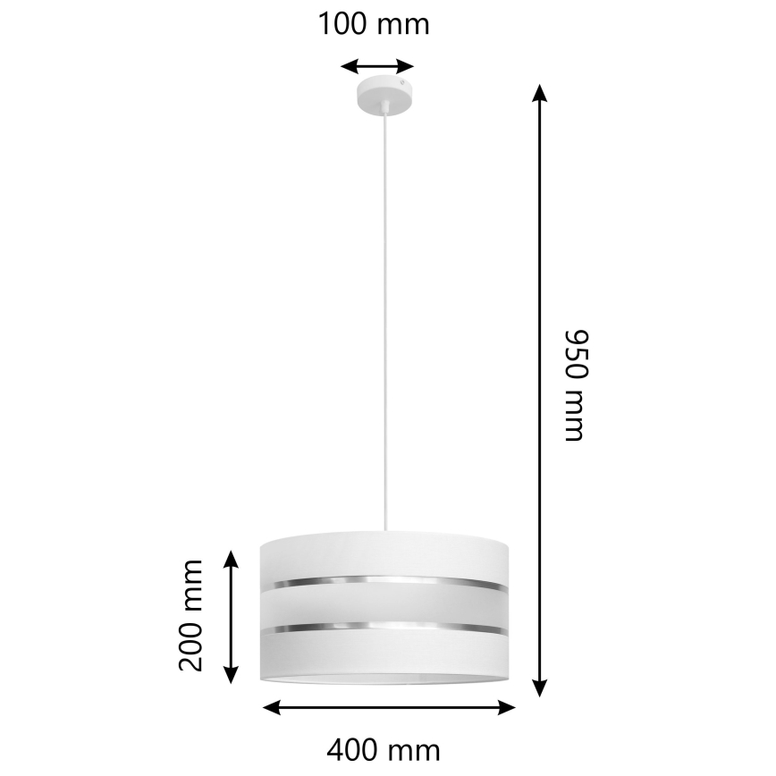 Lampadario a sospensione con filo HELEN 1xE27/15W/230V diametro 40 cm bianco