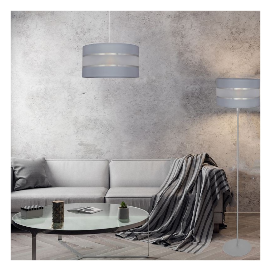 Lampadario a sospensione con filo HELEN 1xE27/15W/230V diametro 40 cm grigio/argento