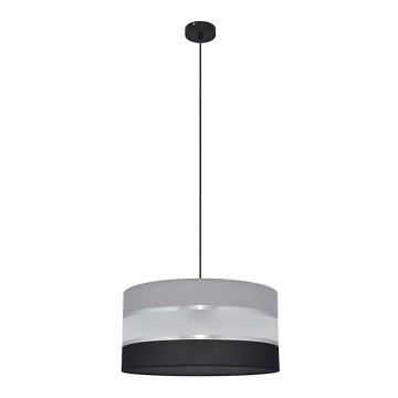 Lampadario a sospensione con filo HELEN 1xE27/15W/230V diametro 40 cm nero/grigio/argento