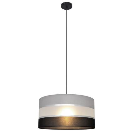 Lampadario a sospensione con filo HELEN 1xE27/15W/230V diametro 40 cm nero/grigio/argento