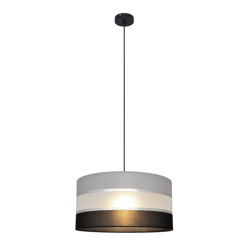 Lampadario a sospensione con filo HELEN 1xE27/15W/230V diametro 40 cm nero/grigio/argento