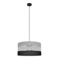 Lampadario a sospensione con filo HELEN 1xE27/15W/230V diametro 40 cm nero/grigio/oro