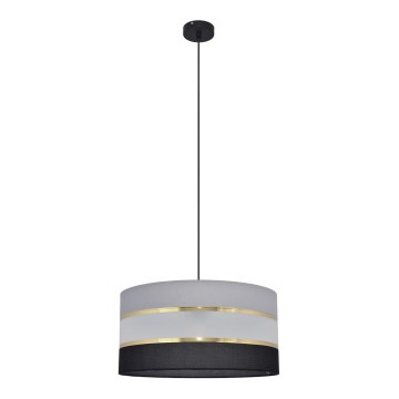 Lampadario a sospensione con filo HELEN 1xE27/15W/230V diametro 40 cm nero/grigio/oro