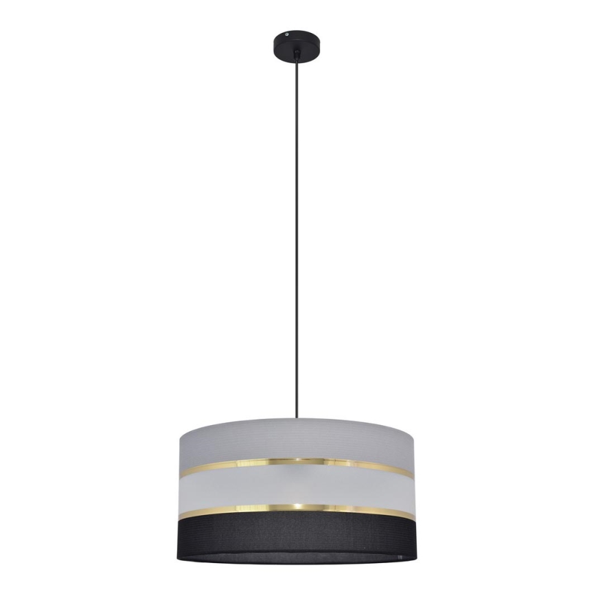 Lampadario a sospensione con filo HELEN 1xE27/15W/230V diametro 40 cm nero/grigio/oro