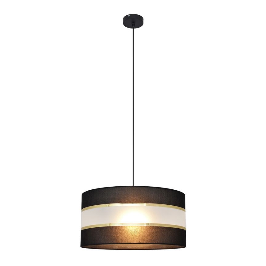 Lampadario a sospensione con filo HELEN 1xE27/15W/230V diametro 40 cm nero/oro