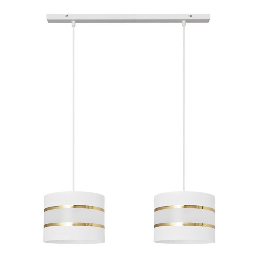 Lampadario a sospensione con filo HELEN 2xE27/15W/230V bianco/oro