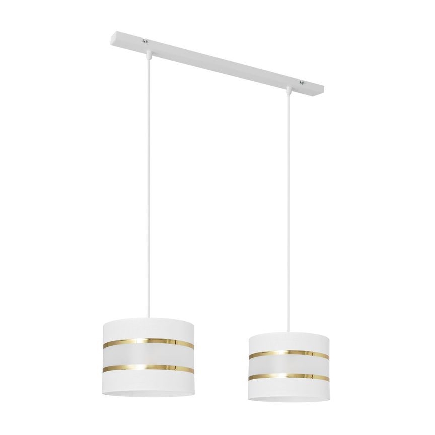 Lampadario a sospensione con filo HELEN 2xE27/15W/230V bianco/oro