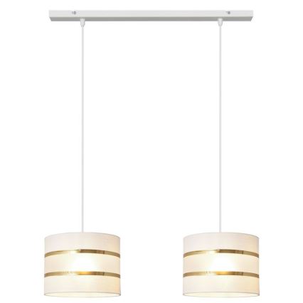 Lampadario a sospensione con filo HELEN 2xE27/15W/230V bianco/oro