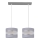 Lampadario a sospensione con filo HELEN 2xE27/15W/230V grigio/argento